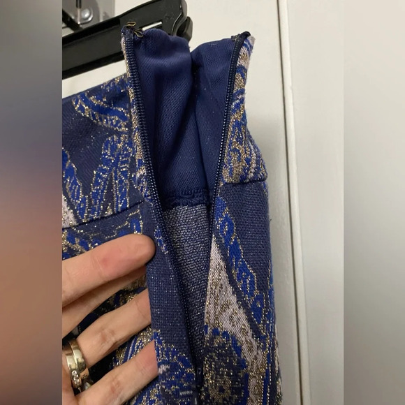 Maeve Anthropologie "Maria" Metallic Paisley Wide Leg Boho Pants Size 6 - Picture 7 of 9